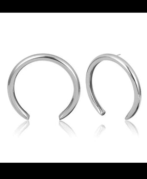 Open round drop metal earrings